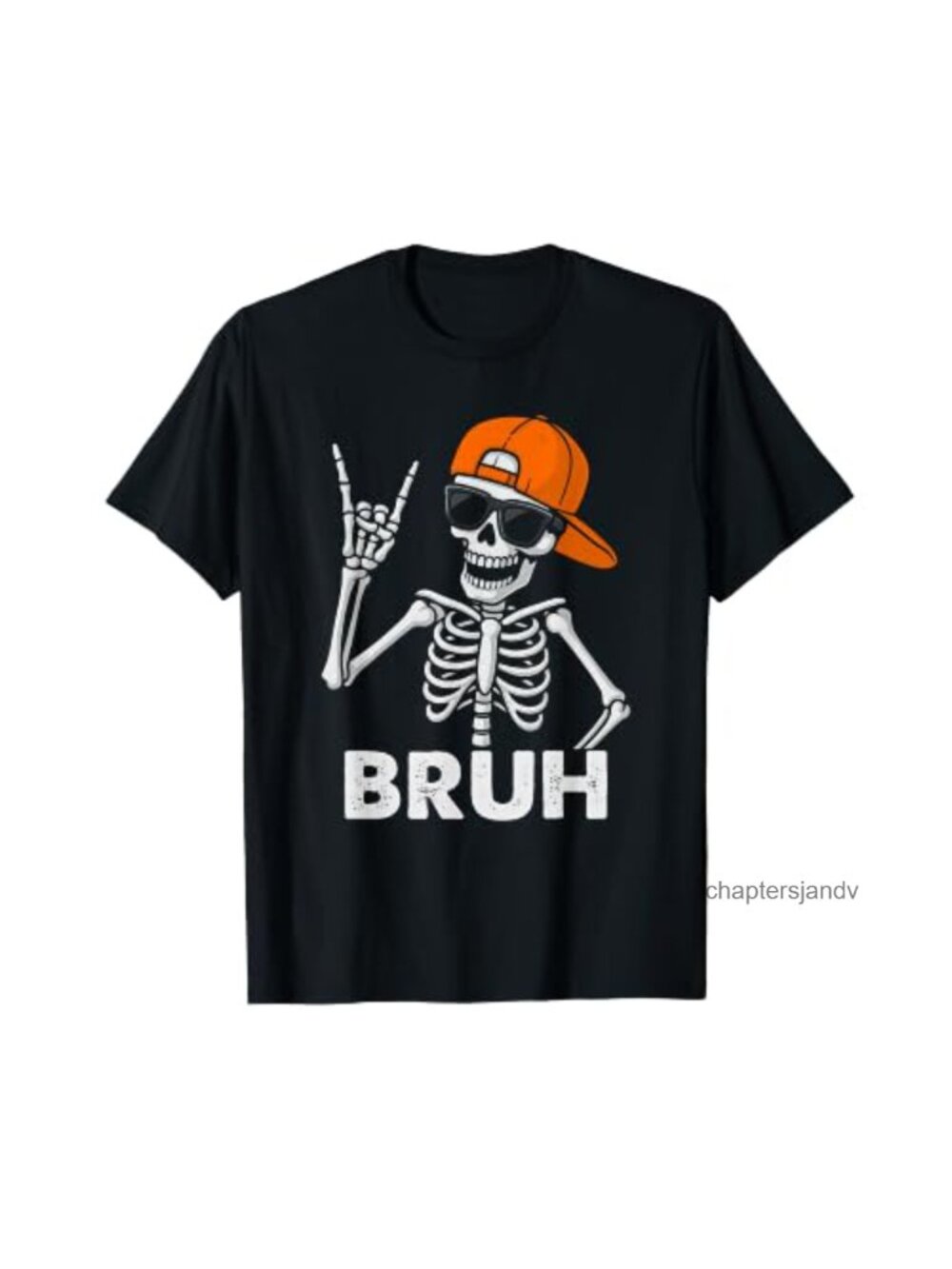 Funny Skeleton Bruh Halloween T-Shirt Kids Boys Toddlers